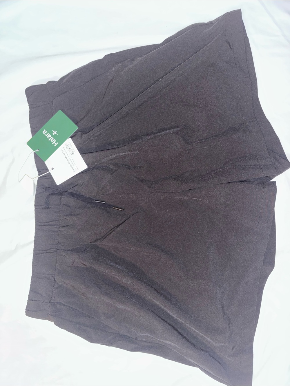 HALARA High waisted Elastic waistband drawstring pleated yoga shorts 5” w/pocket